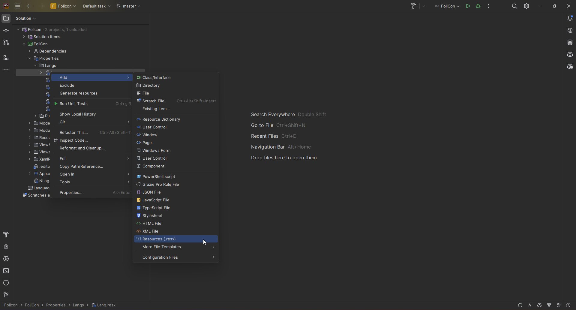 Create Resource file
