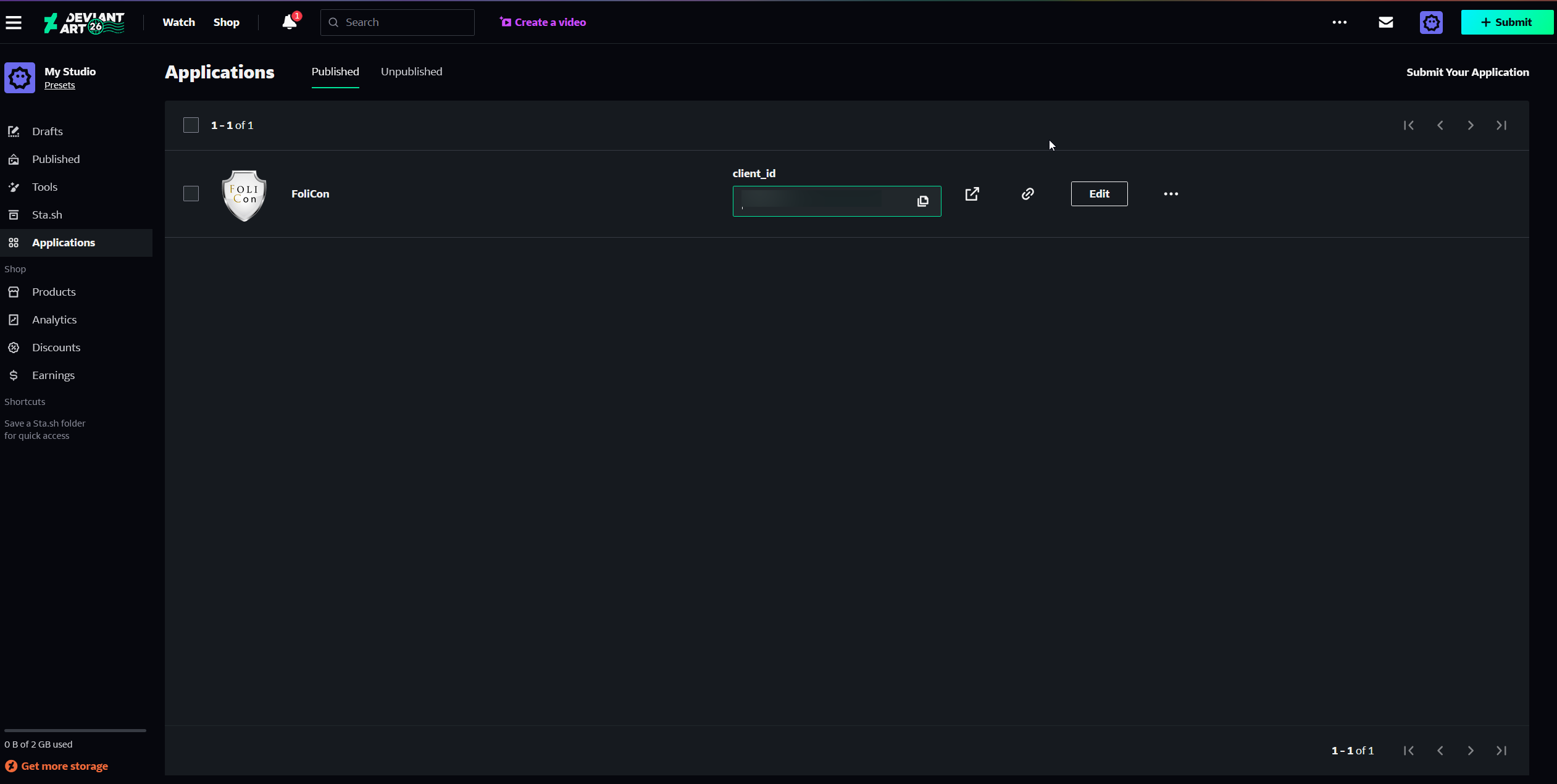DeviantArt application registration credentials DeviantArt application registration credentials